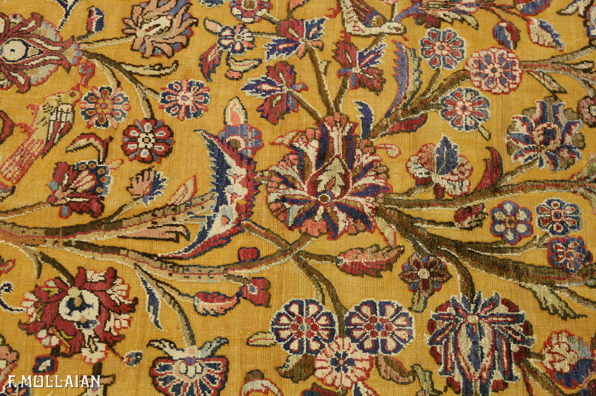 Kashan Rug Souf Prayer Goldish Color Field  n°:88844210